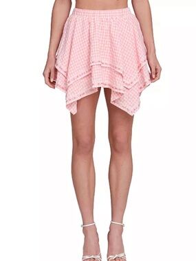 NWT Avec Les Filles Gingham Skirt M